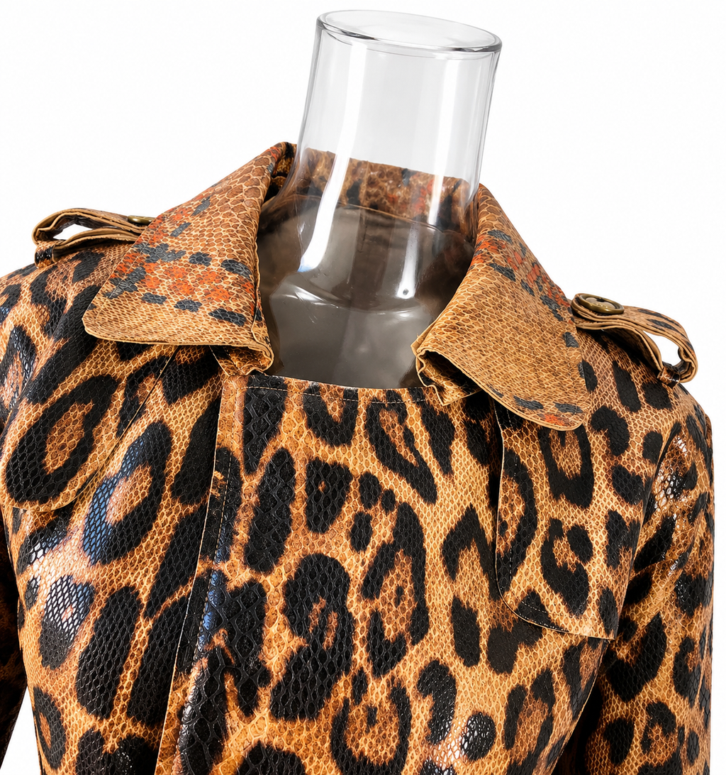 Leopard Print Trench Coat