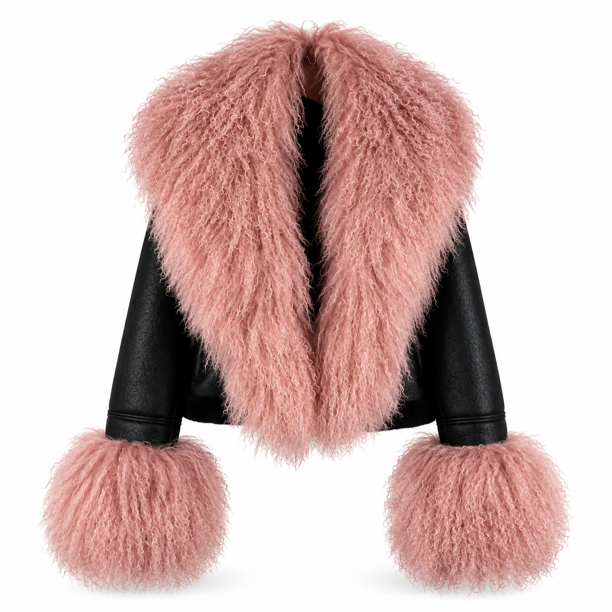 Winter Warm Faux Leather  fur Collar Jacket
