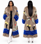 Multicolor Fur Statement Coat