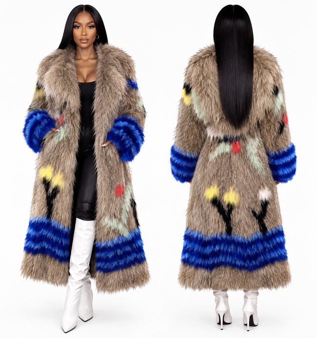 Multicolor Fur Statement Coat Hover Image